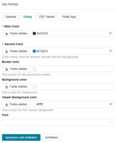 app settings styling